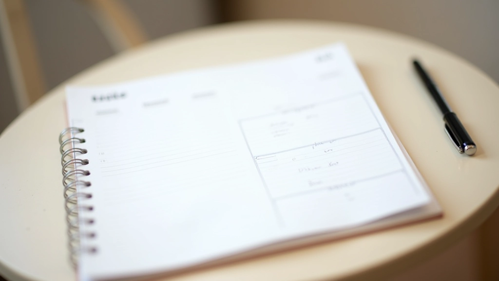 Carnet avec horaires annotés manuellement, montrant les espaces entre les rendez-vous marqués intentionnellement