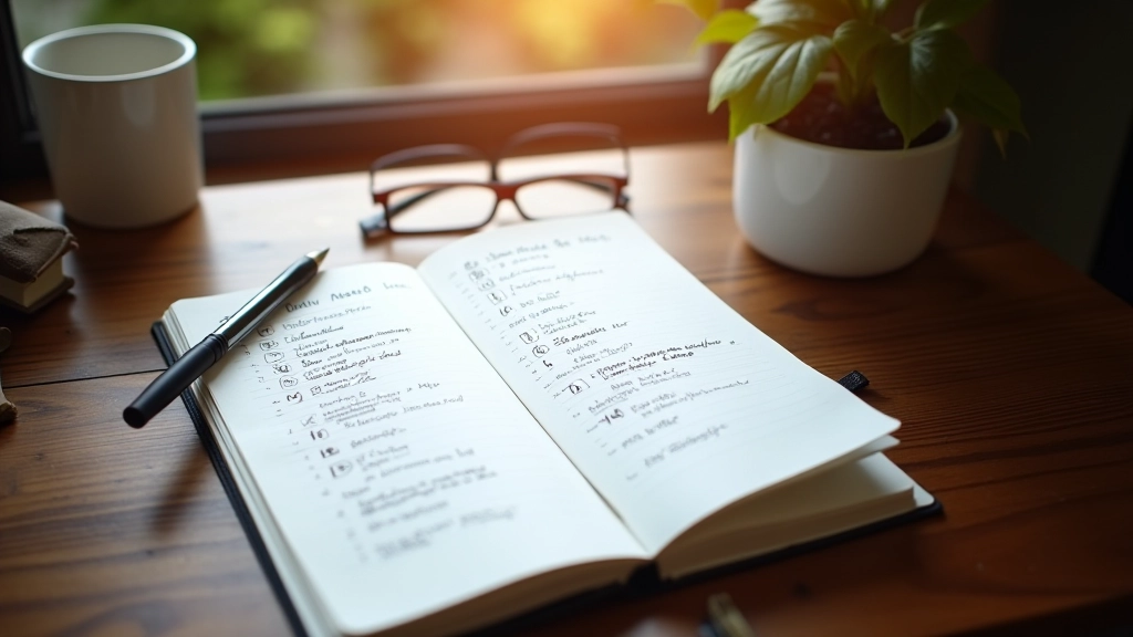 Cahier avec planification écrite à la main et observations des rythmes énergétiques